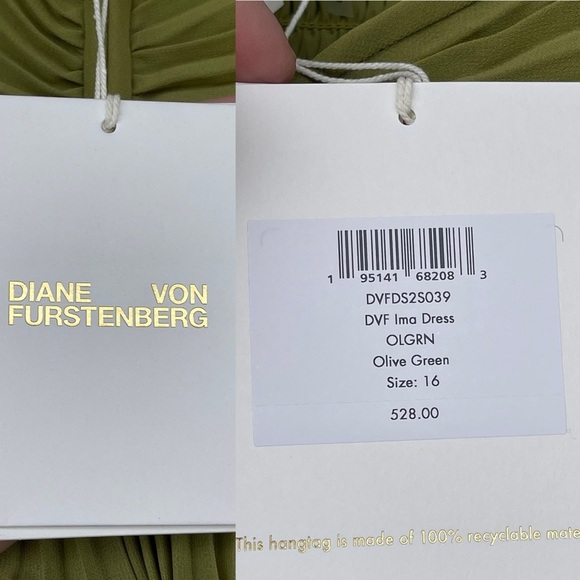 Diane von Furstenberg Pleated Strap Irma Dress size 16 - Picture 16 of 17